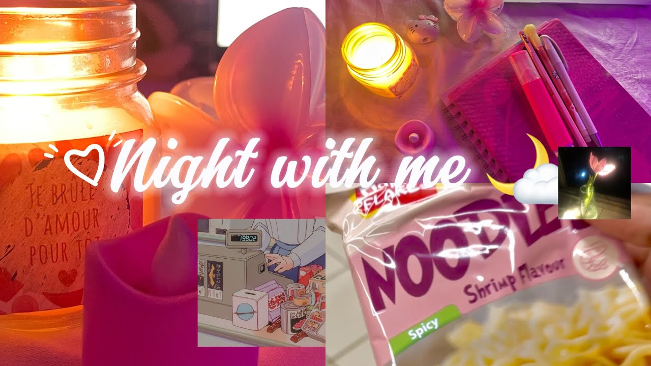 Spend a night wm 🌙🌃💕| cozy night | study | supermarket 