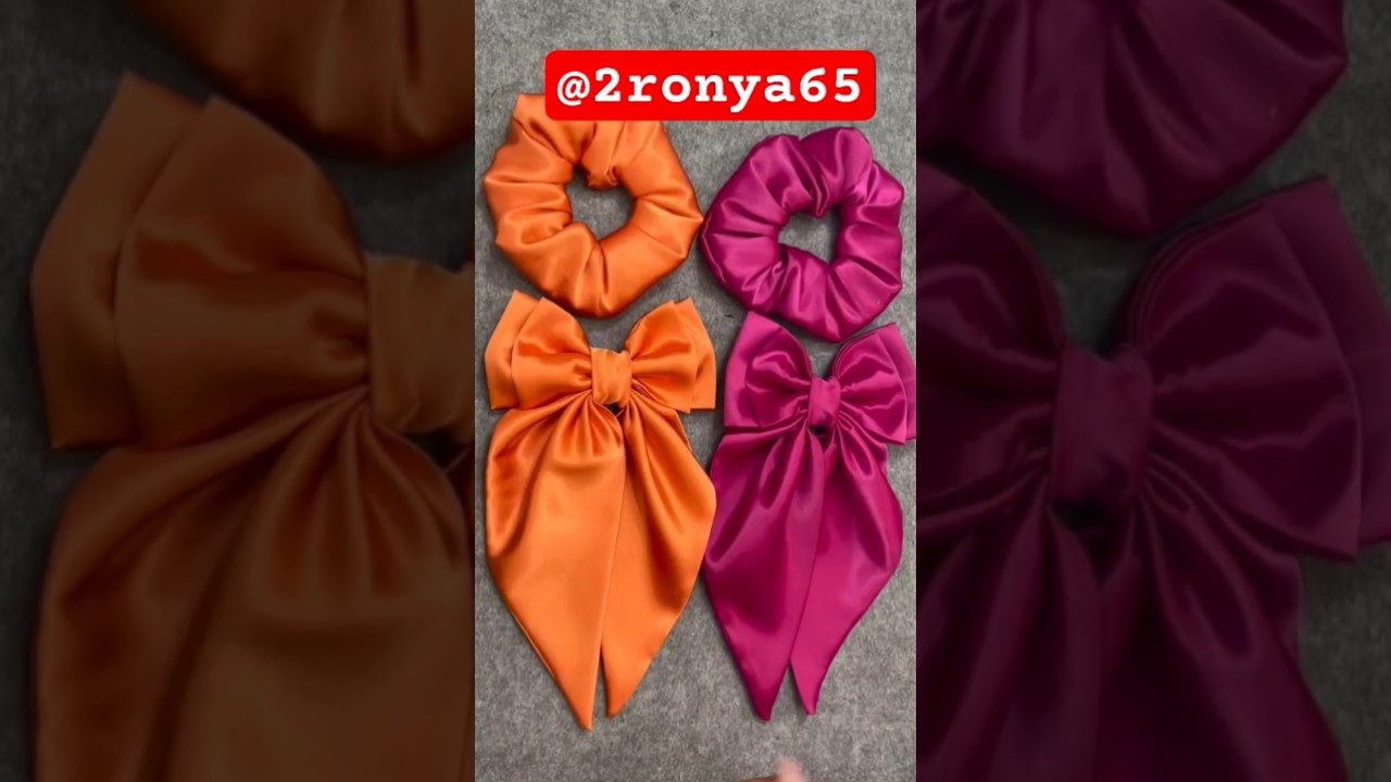 آموزش کش مورد باپارچه ساتن#sewing تلسر #گلسر#پاپیون#گلسر_شیک#کش_مو#مو#کش_فانتزی#art_education#ترفند