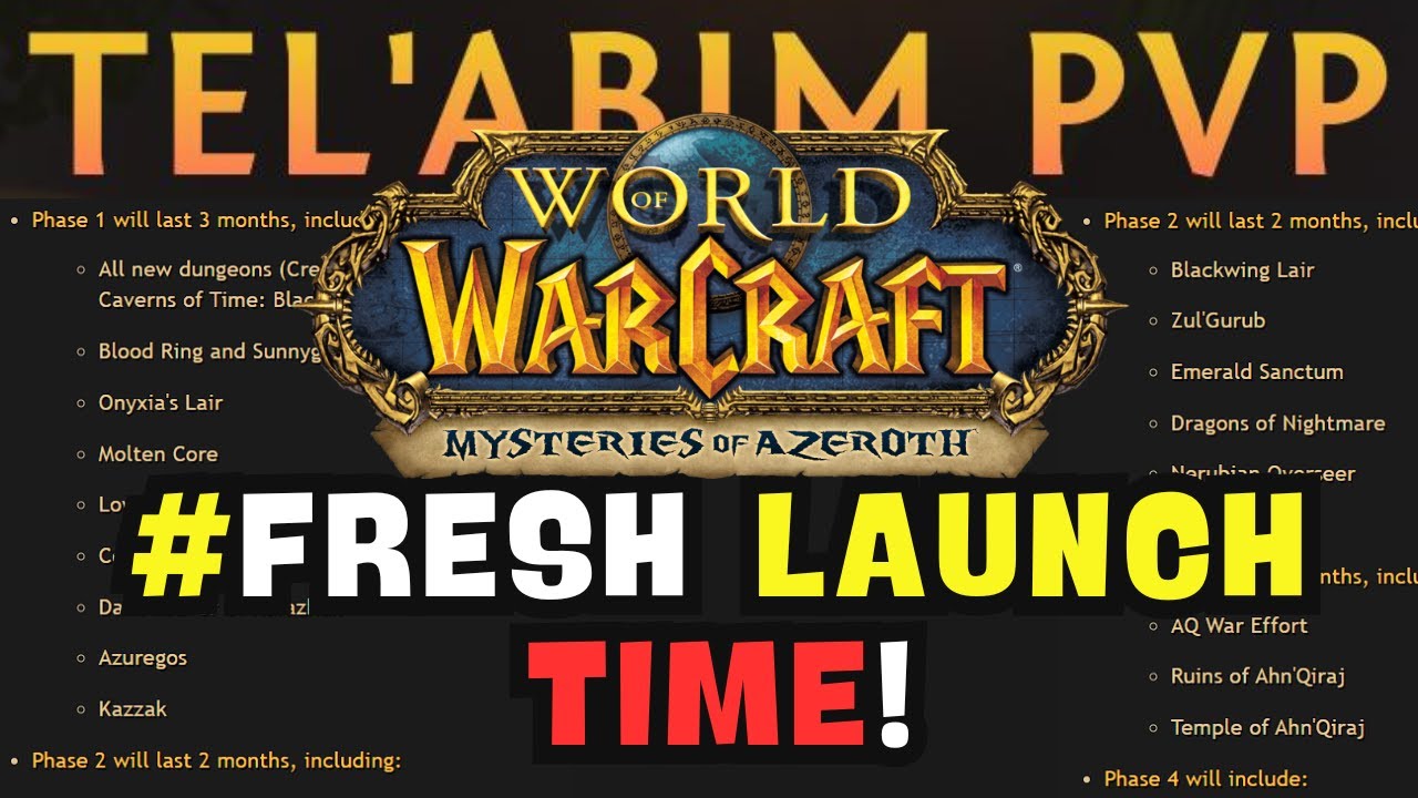 Turtle WoW Fresh Server - Content Phases & LAUNCH TIME !