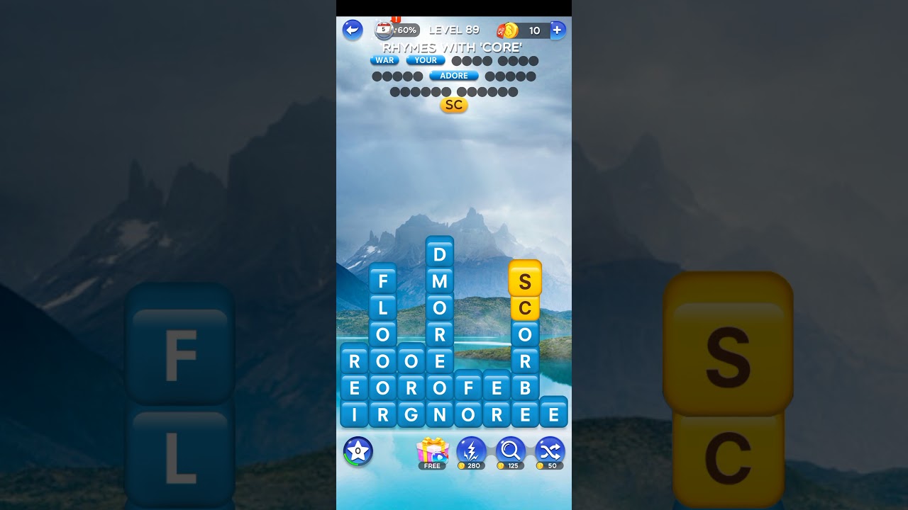 Word Crush Level 89 Answers and Cheats
