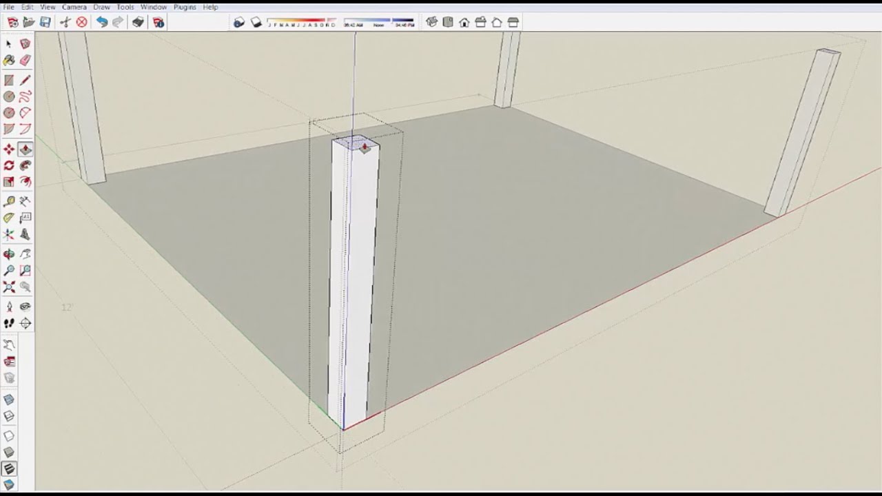 2. Как сделать столбы для перголы в Sketchup