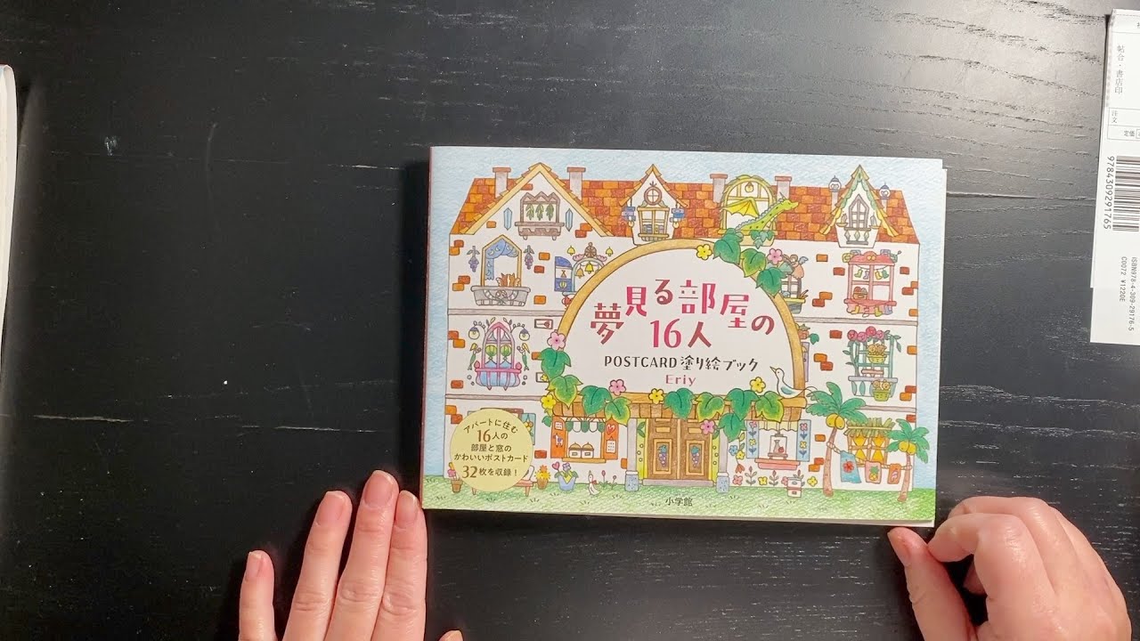 Flip-through: Dreamy Rooms & 16 People | Japanese Coloring Postcard Book |Eriy 夢見る部屋の16人 塗り絵ブック