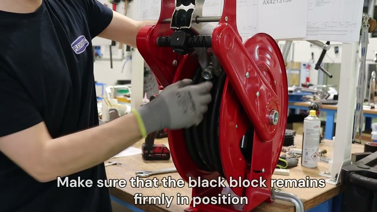 How to install a hose on the Andromeda hose reel