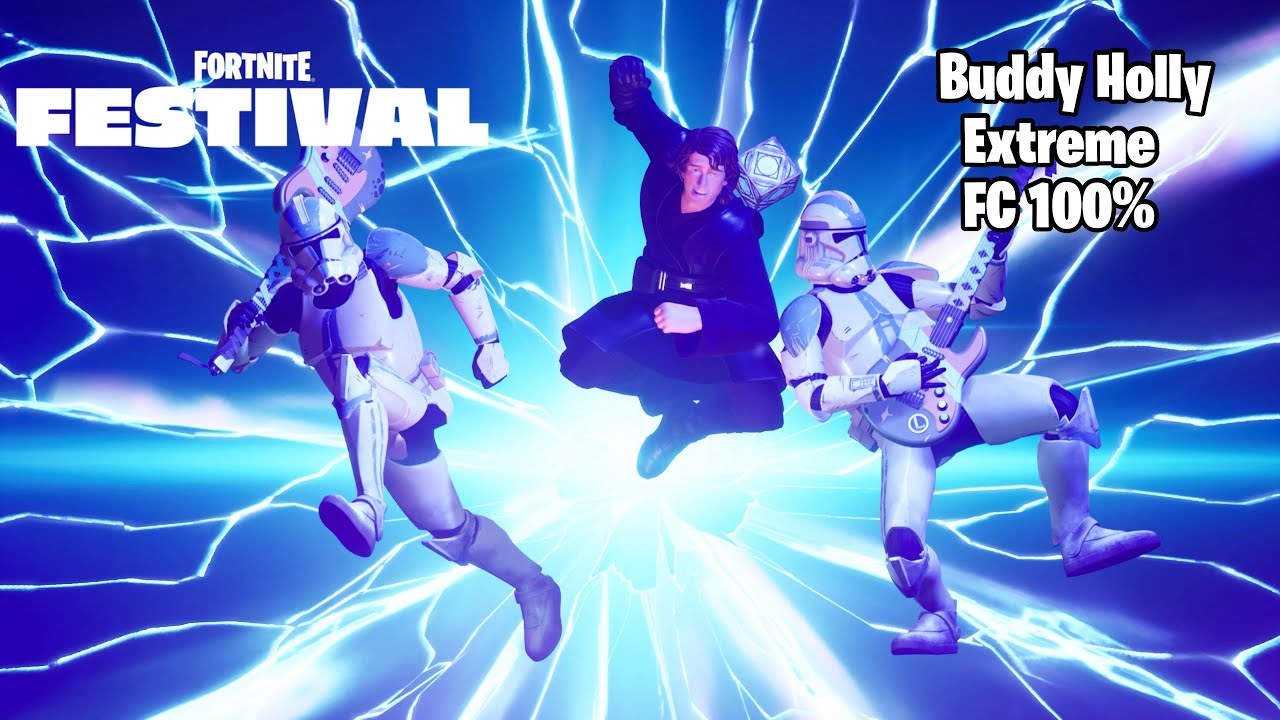 Anakin Skywalker and the 501st Legion FC 100% Buddy Holly on Lead Extreme in Fortnite Festival!