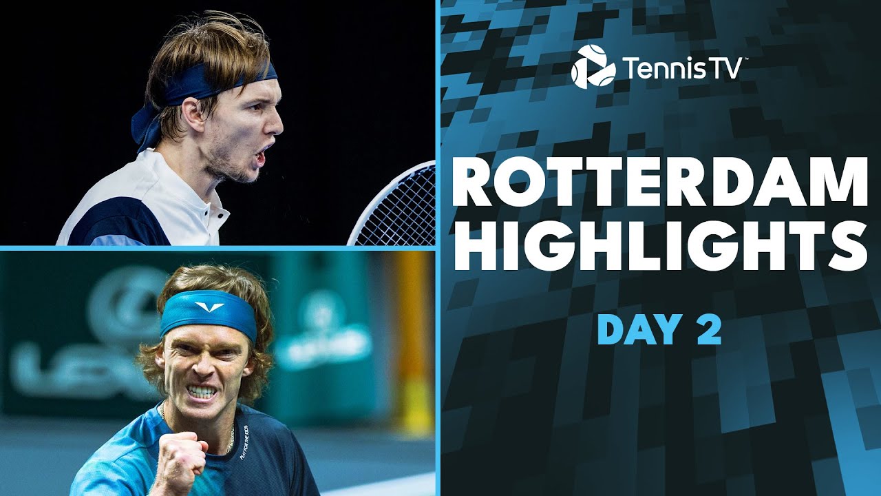 Rublev Faces Bergs; De Minaur, Korda & Hurkacz In Action | Rotterdam 2024 Day 2 Highlights