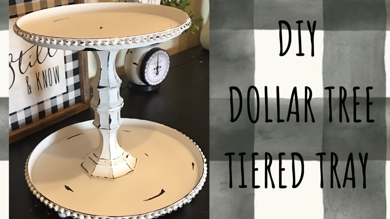 DIY Tiered Tray supplies from The Dollar Tree