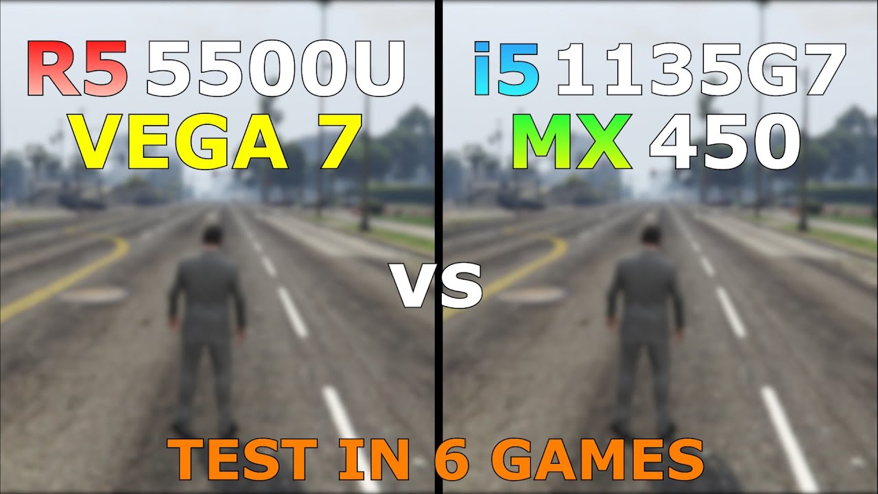 (i5-1135G7) MX450 vs Ryzen 5 5500U Vega 7 Gaming Test ! 2021