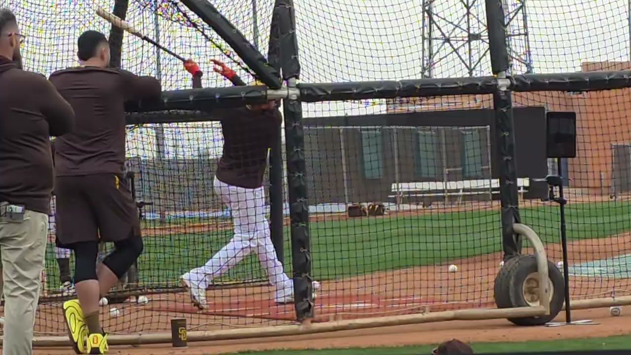 Manny Machado machine pitch batting practice 2/13/26 San Diego Padres