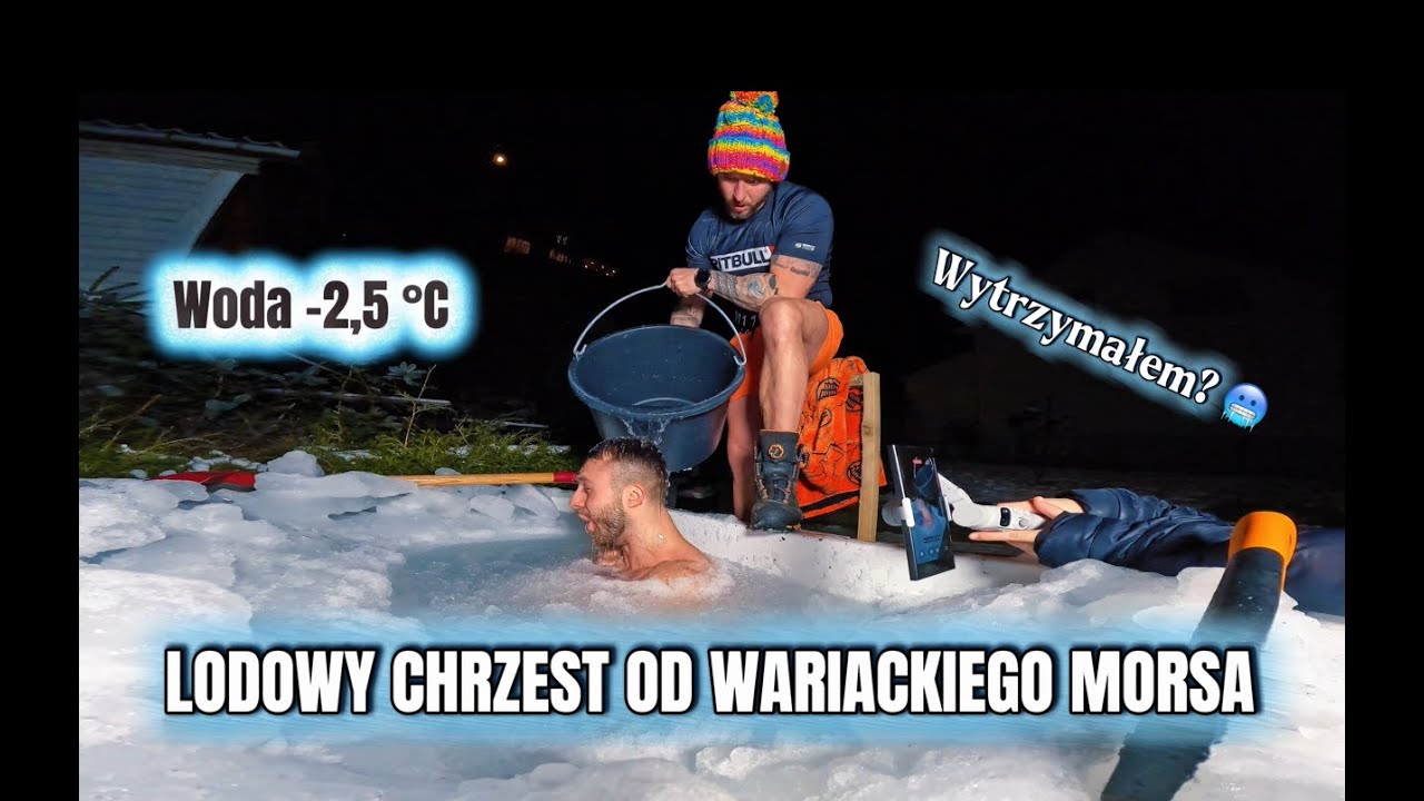 LODOWY CHRZEST OD WARIACKIEGO MORSA 🧊 WODA -2,5&deg;C