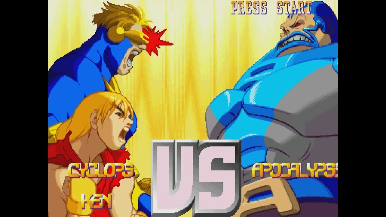 Cyclops/Ken playthrough - X-men vs Street Fighter (Arcade)