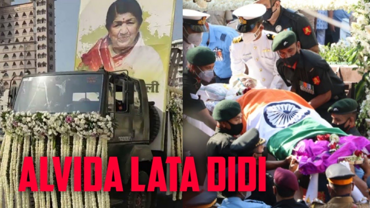 Lata Mangeshkar funeral full Video
