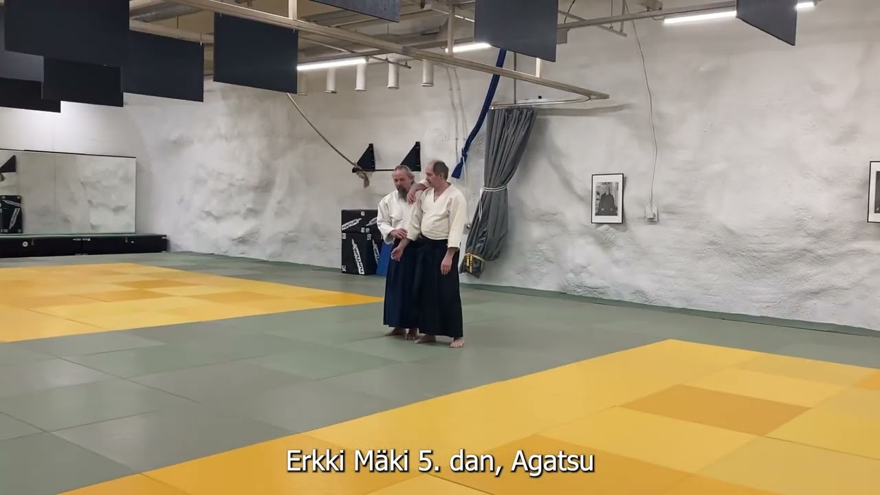 Akidoa yli rajojen 2026 Erkki Mäki 5. dan, Agatsu. Kuvaus Ben Kamras.