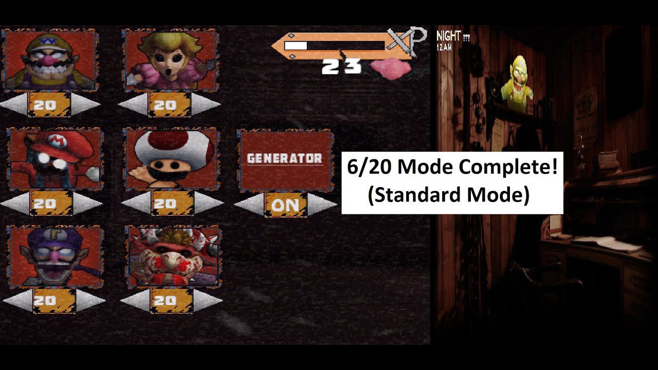 Five Nights at Wario's 2: I beat 6/20 Mode! (V 5.0 Standard Mode)