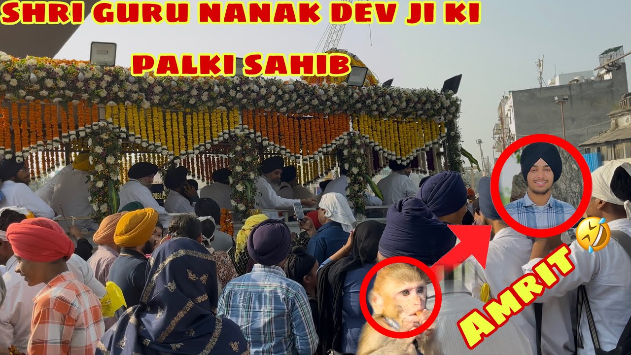 Shri guru nanak dev ji ki palki sahib || Amrit monkey 🐒 || 🤣 @Vlogwithvikuuu 