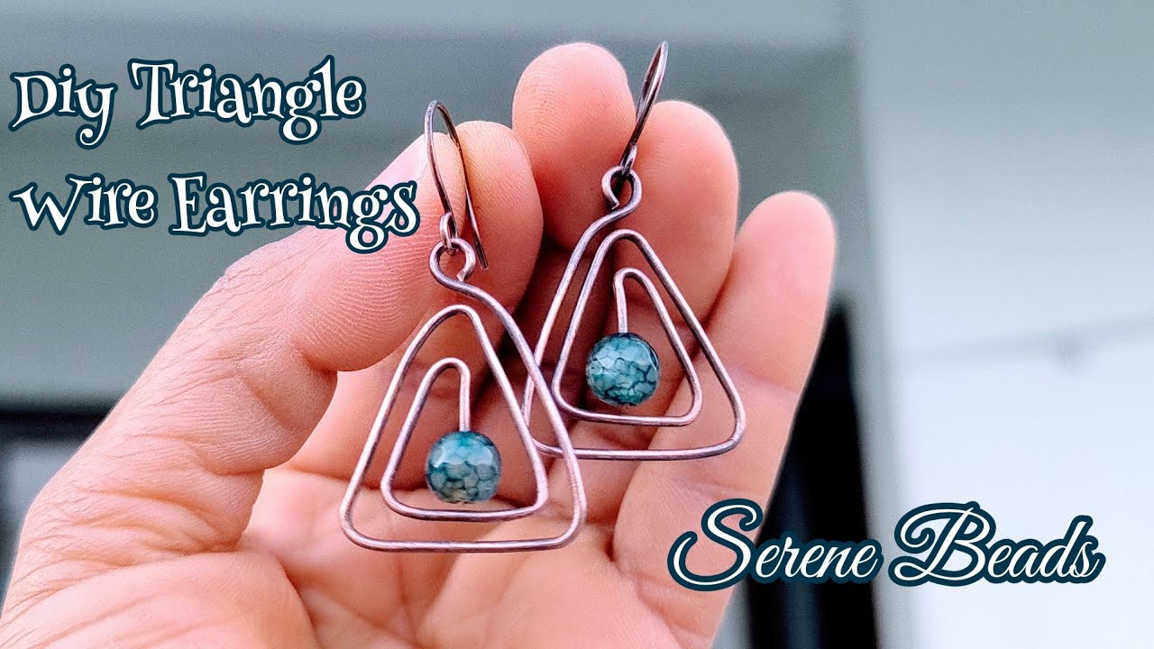 Quick and easy wire earrings | Triangle wire earrings | 5 minute wire earrings