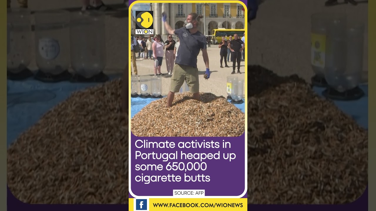 Climate activists heap up 650,000 cigarette butts | WION Shorts