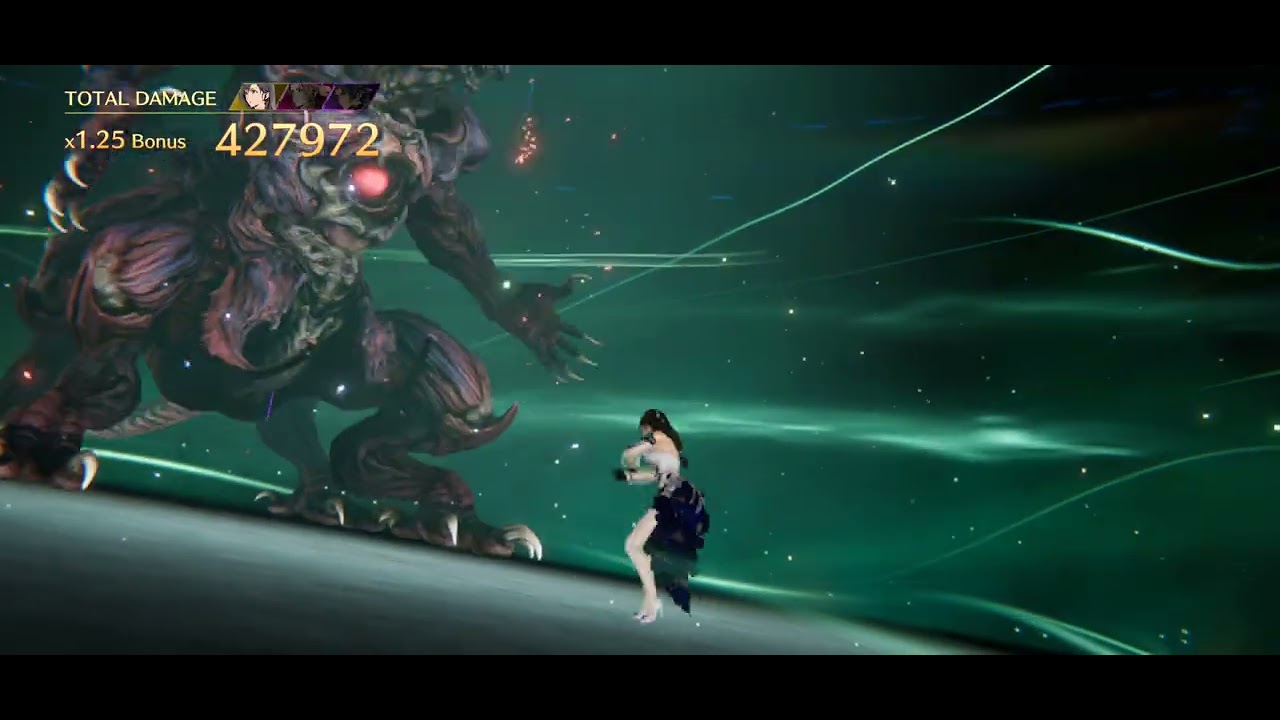 FF7 Ever Crisis: Ultima Weapon Majeure Crash with Tifa, Aerith, Zack. 