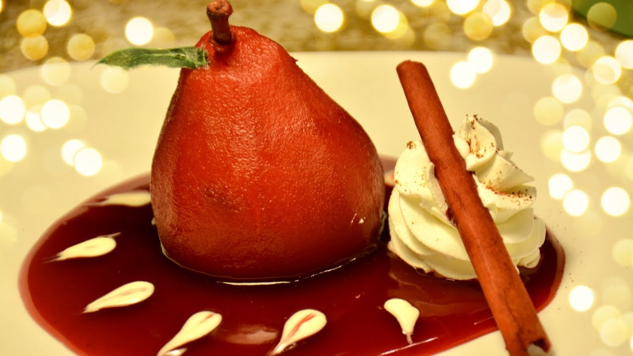 IDEALNO ZA SVE SVECANOSTI KRUSKE U CRNOM VINU PUNJENE KREM SIROM (POACHED PEARS IN RED WINE)