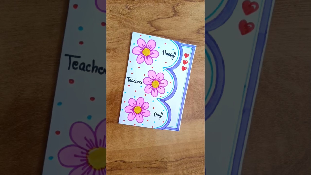 Teachers day card easy/ White paper greeting card😍 #diy #greetingcard #teachersday #cards #trending