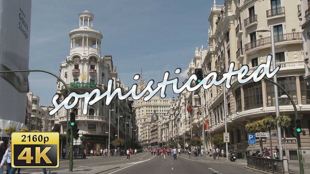 Calle Gran Via and Plaza de Cibeles, Madrid - Spain 4K Travel Channel