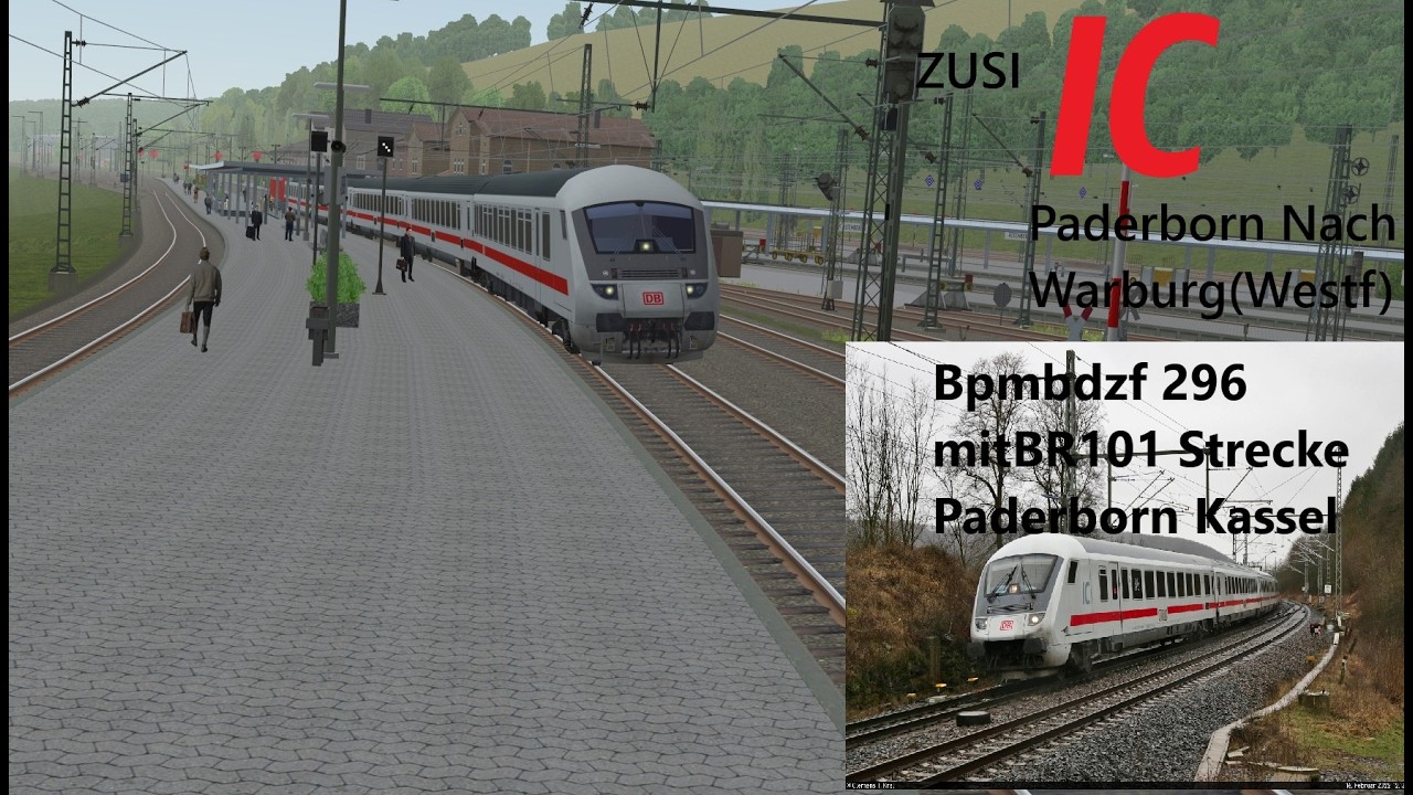 Le´s Play ZUSI 3 IC Paderborn nach Warburg(Westf) Bpmbdzf mit BR101 Strecke PaderbornKassel