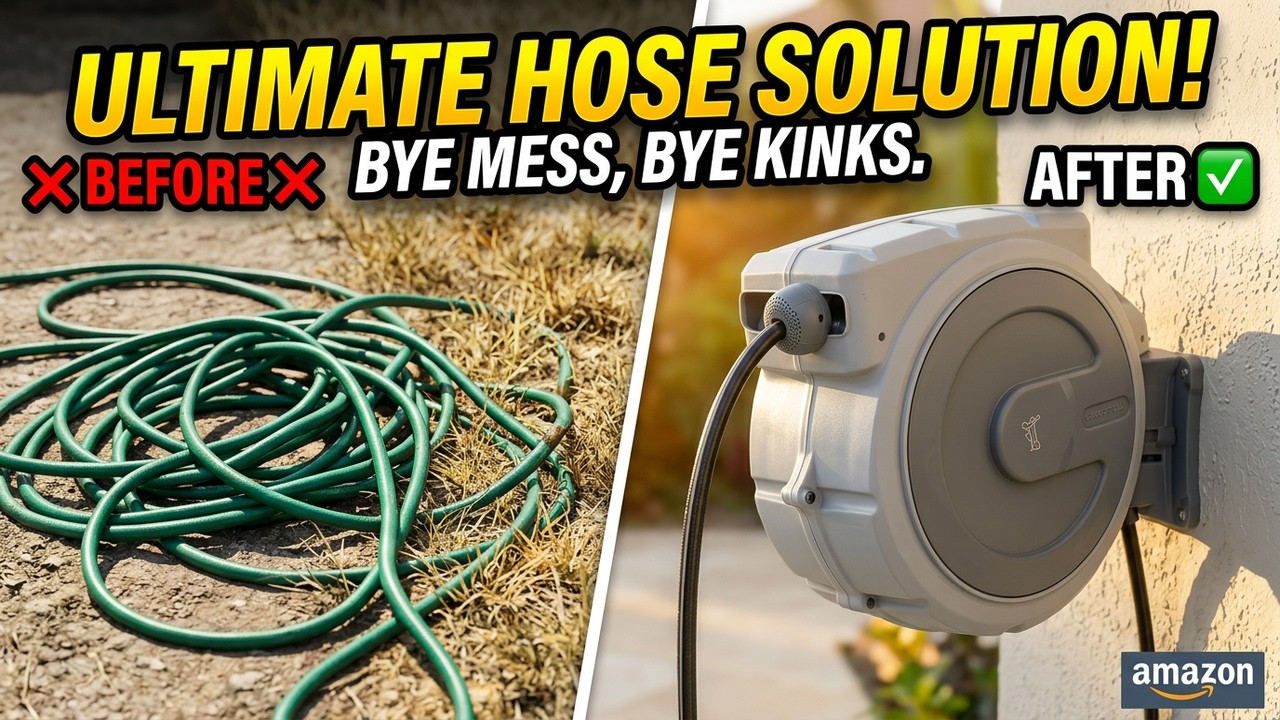 Giraffe Tools Retractable Garden Hose Reel AW40 Awesome 90 ft. 5/8