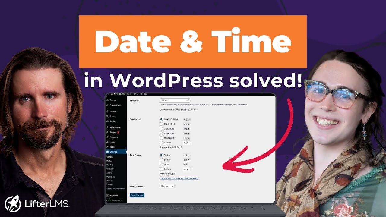 Как установить дату и время в WordPress