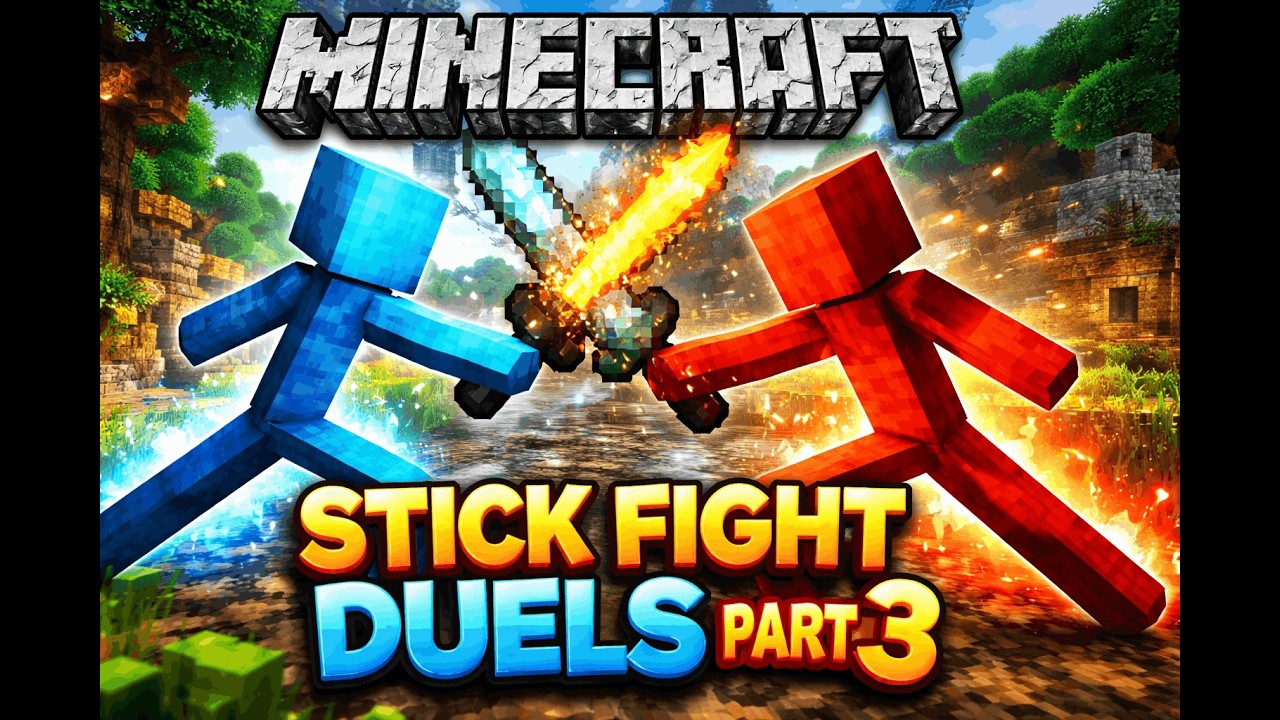 Minecraft stick duels part 3 (playing with noob) #minecraft #gaming