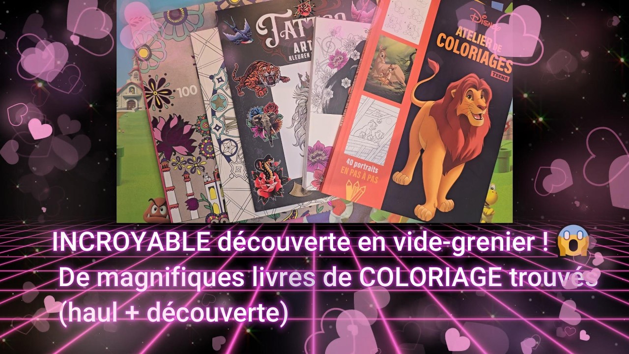 INCROYABLE découverte en vide-grenier !😱De magnifiques livres de COLORIAGE trouvés(haul+découverte)