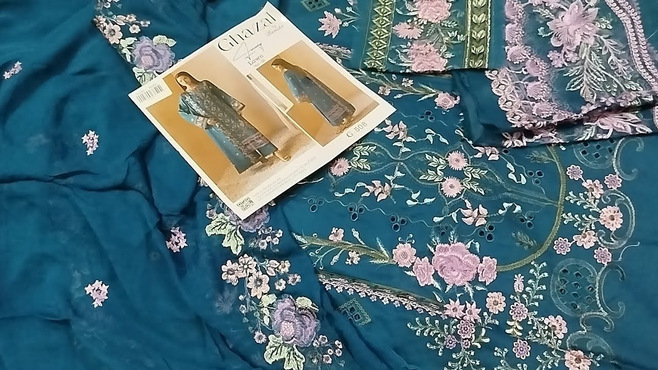 EID💕BELLS🥳 LUXURY LAWN💞GHAZAL BY RAMSHA😍 EMBROIDERED LAWN SHIRT WD EMBROIDERED CHIFFON DUPATTA 🛍️🛍️