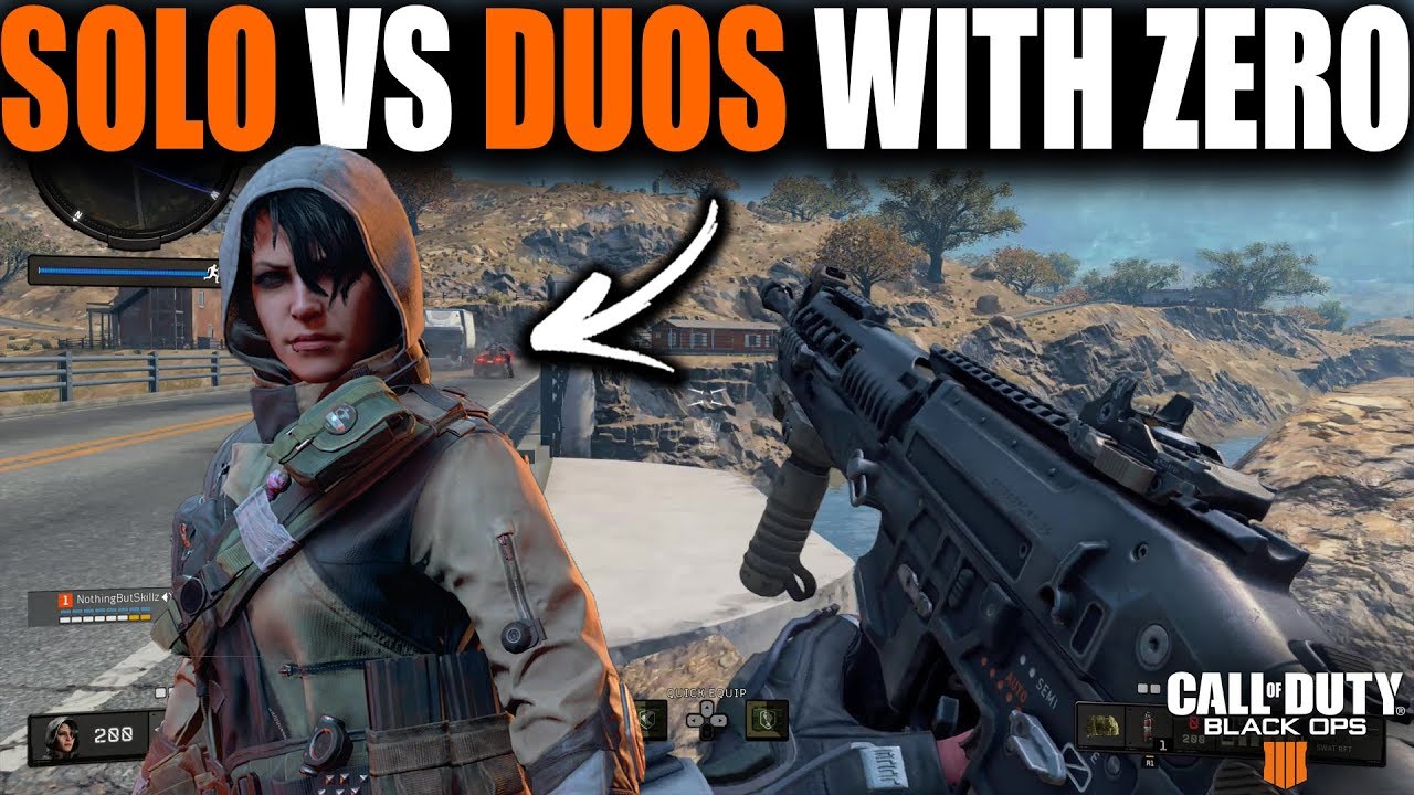 COD BLACKOUT SOLO VS DUOS WITH UNLOCKED CHARACTER ZERO | CALL OF DUTY BLACK OPS 4
