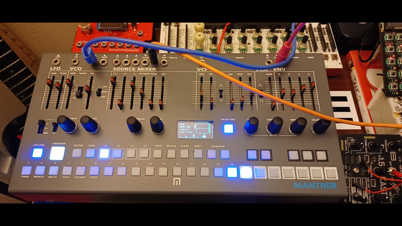 Malekko Manther Modular Synthesizer open box & Live Jam Video