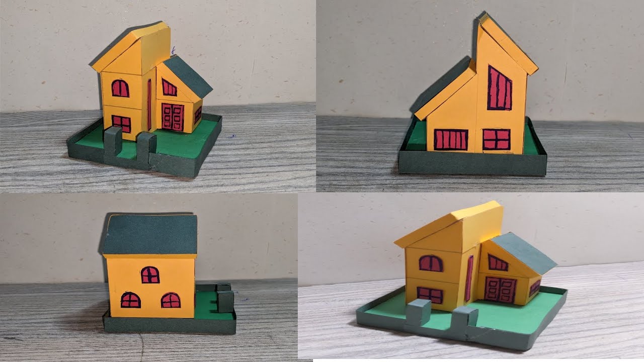 How to make paper house model 🟠