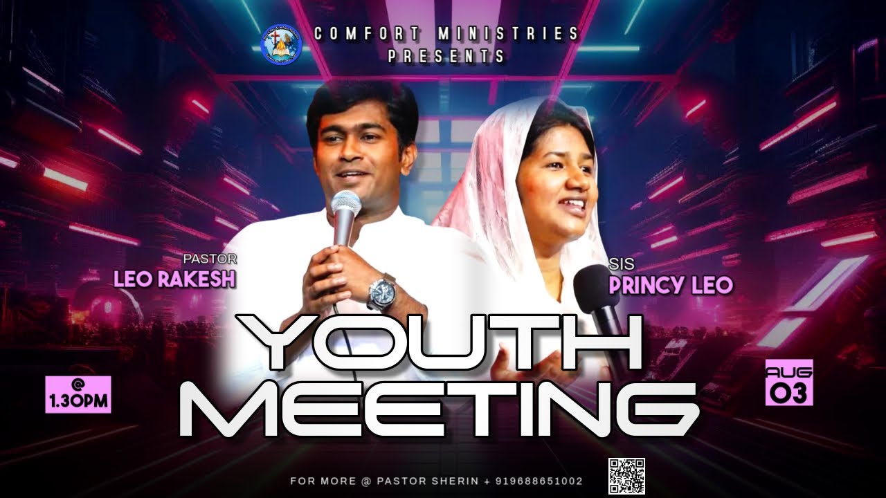 🔴🅻🅸🆅🅴  YOUTH MEETING 2025 | Pr.Leo Rakesh | Sis. Princy Leo | Pr. Sherin | JCC CHURCH Vattam