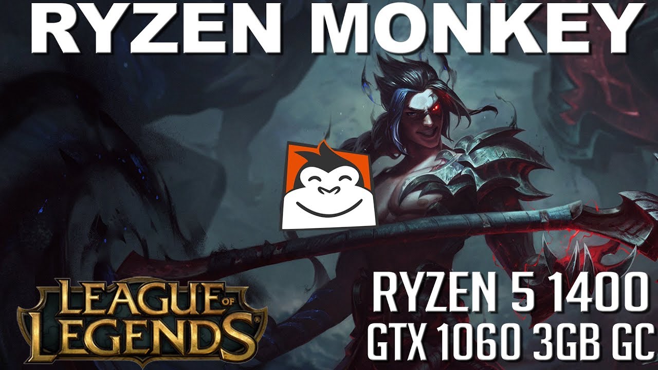 League of Legends Gameplay, GTX 1060 3GB + AMD Ryzen 5 1400, Ryzen Monkey, FPS Test