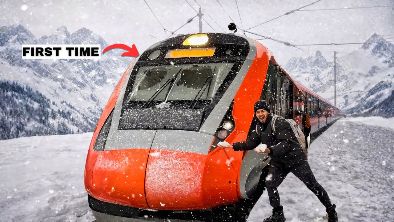 I Travelled First Time by Vande Bharat Train in Kashmir & Heavy Snowfall 