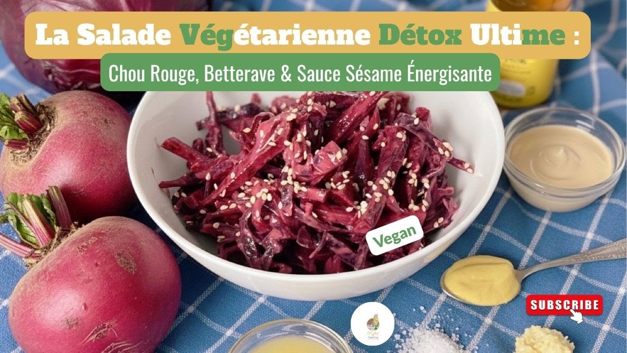 Salade Végétarienne Détox Ultime : Chou Rouge, Betterave & Sauce Sésame Énergisante 