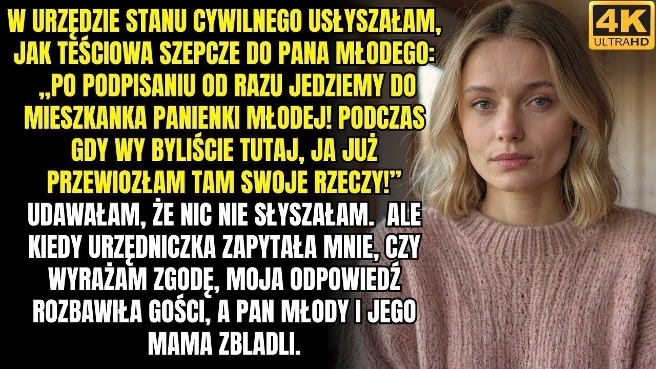 W urzędzie stanu cywilnego usłyszałam, jak moja teściowa szepcze do pana młodego „Kiedy wy byliście