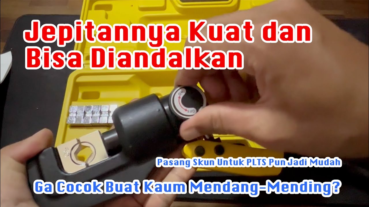 Unboxing & Uji Coba Tang Pres Skun Hidrolik, Penghobi PLTS Harus Punya Ini, Crimping Hidrolik YQK-70
