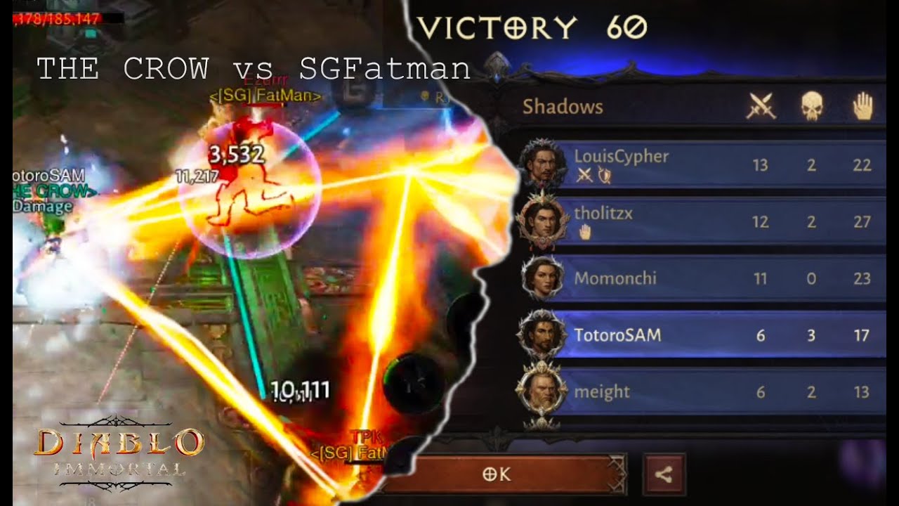 ROE Attacker: THE CROW vs SGFatman for the Nth Time | Diablo Immortal