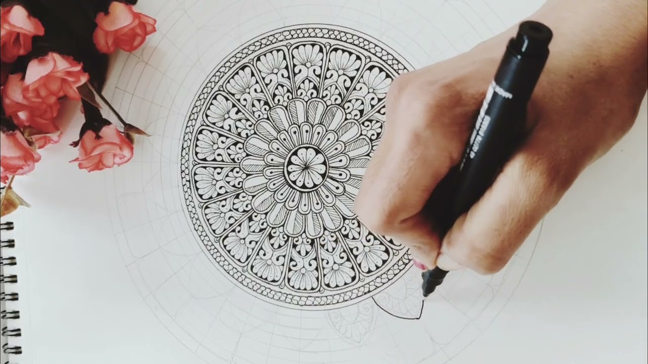 Beautiful Mandala Art 🌸 | Step by Step Tutorial| Easy Mandala Drawing for Beginners ✨#mandala#artist