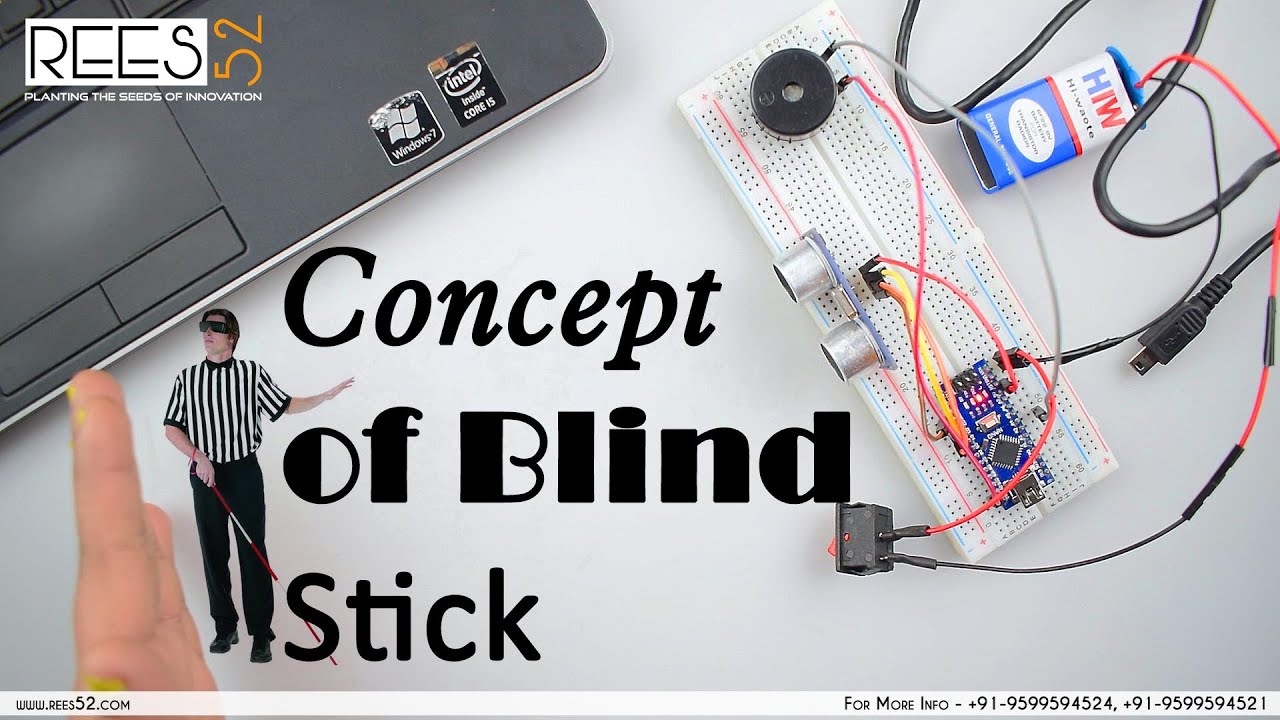 Make an Obstacle Detector for Blind people using Ultrasonic Sensor Module with Arduino Nano