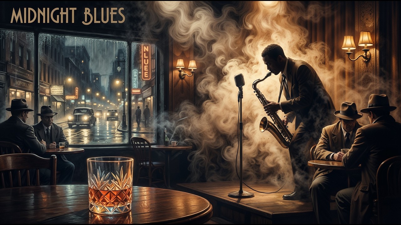 12 Hours of Smooth Blues & Jazz 🎷 Midnight Bar Ambience | Relaxing Sax, Piano & Blues Guitar