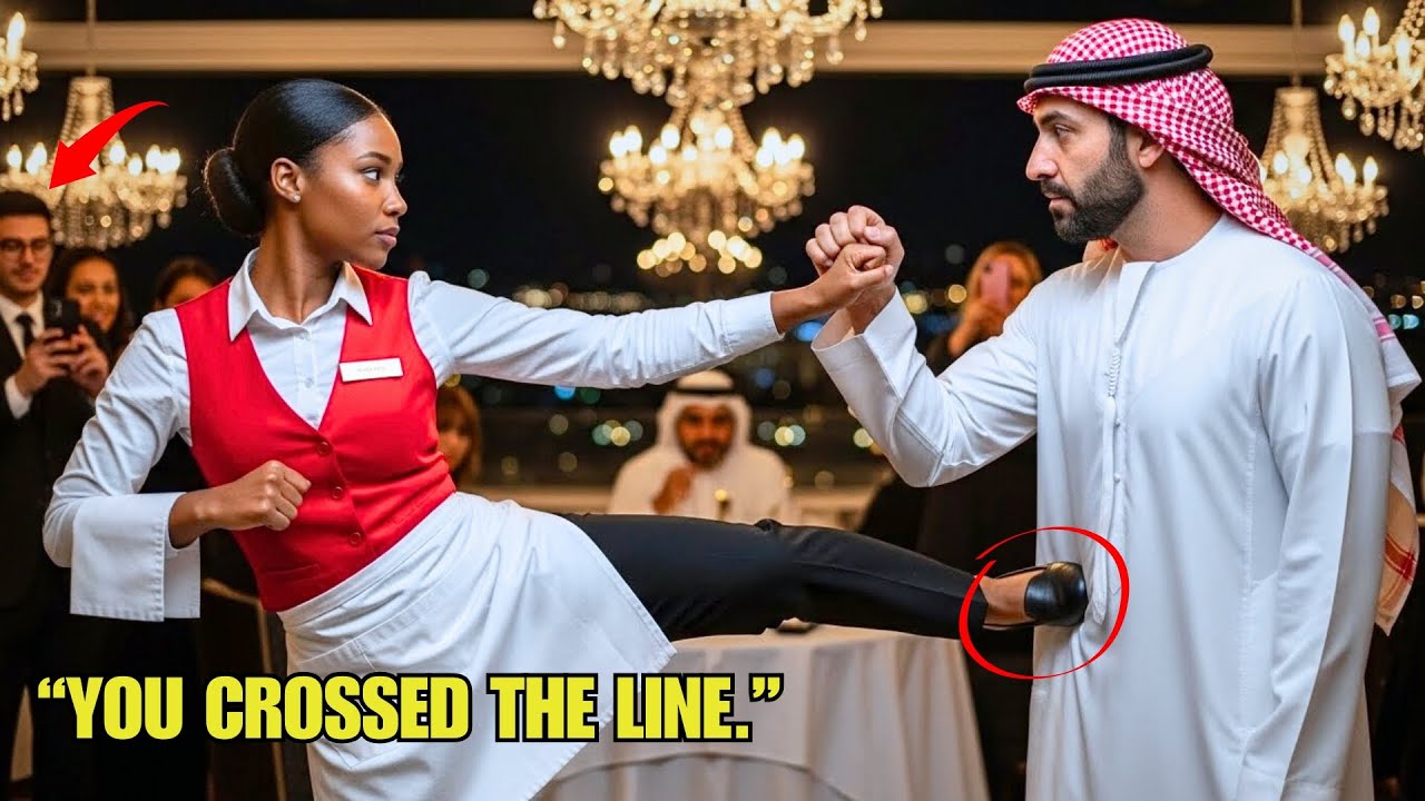 Arab Billionaire CEO Kicks Black Waitress Unaware She’s a Lethal Fighter — Then All Were Shocked