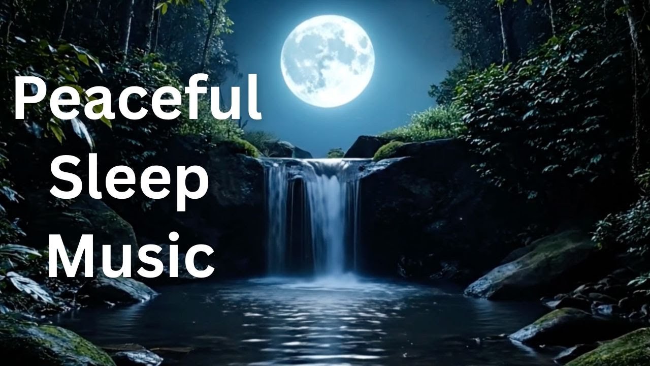 Moonlight Waterfall &bull; Relaxing Sleep Music &bull; Soothing Water Sounds