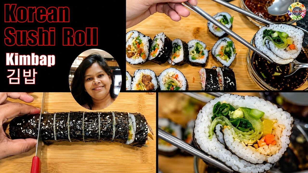 Kimbap Recipe | Sushi Recipe | 김밥 | Korean Sushi Rolls | सुशी | Sushi Dipping Sauce | Easy Rice Roll
