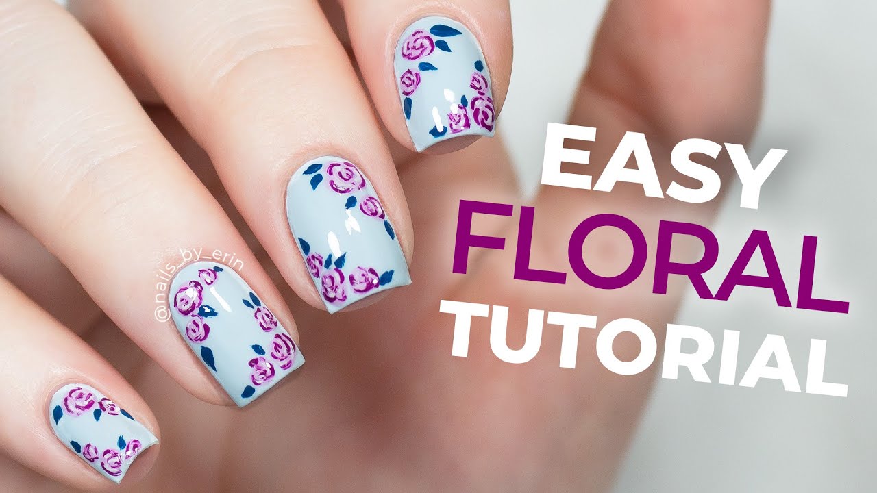 Floral Nail Art for Beginners! Detailed and Simple Tutorial | NailsByErin