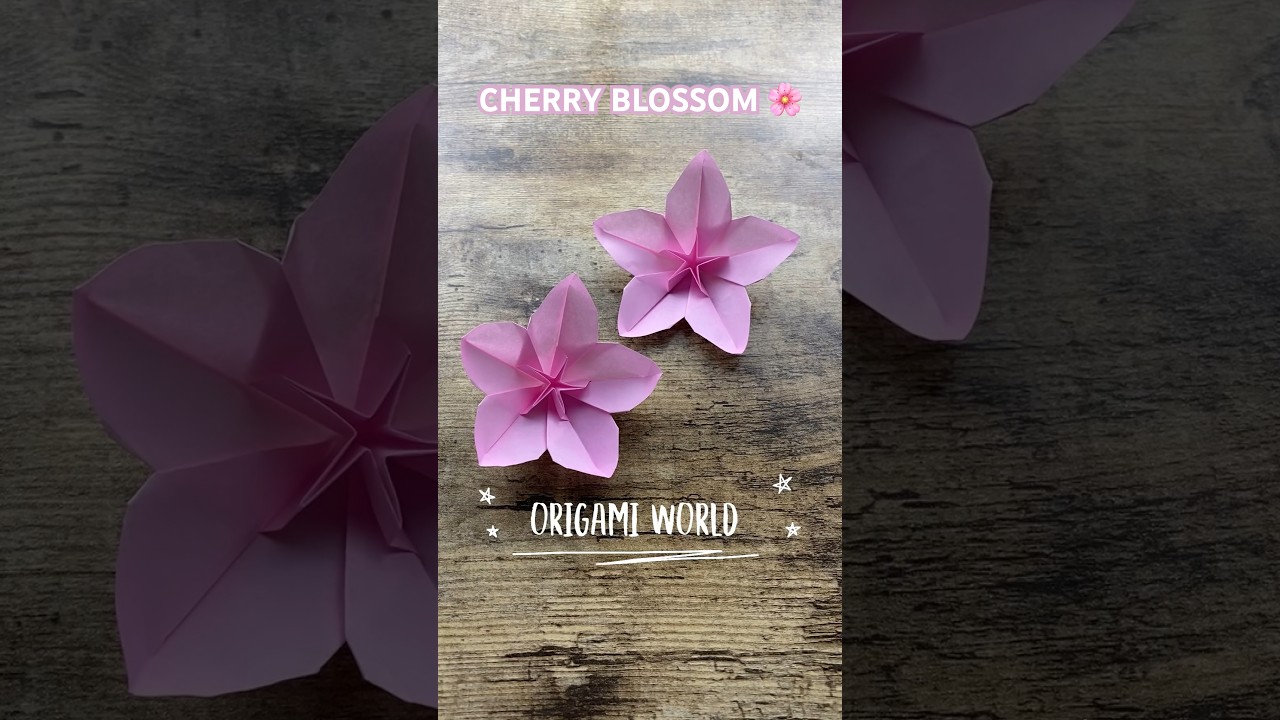 HOW TO MAKE CHERRY BLOSSOM ORIGAMI PAPER FLOWER TUTORIAL | PAPER FLOWER CRAFTING FOLDING ARTS