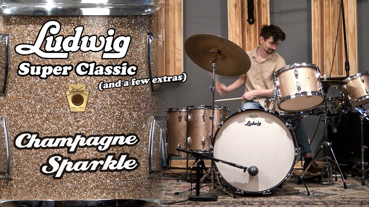 60s Ludwig Super Classic Drum Kit (& a few singles) - Champagne Sparkle