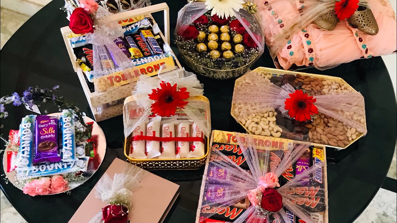 Full Tutorial of Engagement Hamper/Engagement Gift /Chocolate Bouquet/Chocolate Basket Decorations